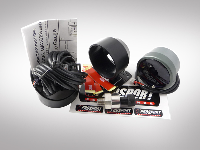 Prosport Electrical 52 mm Ladedruckanzeige – WEISS/GELB – BAR