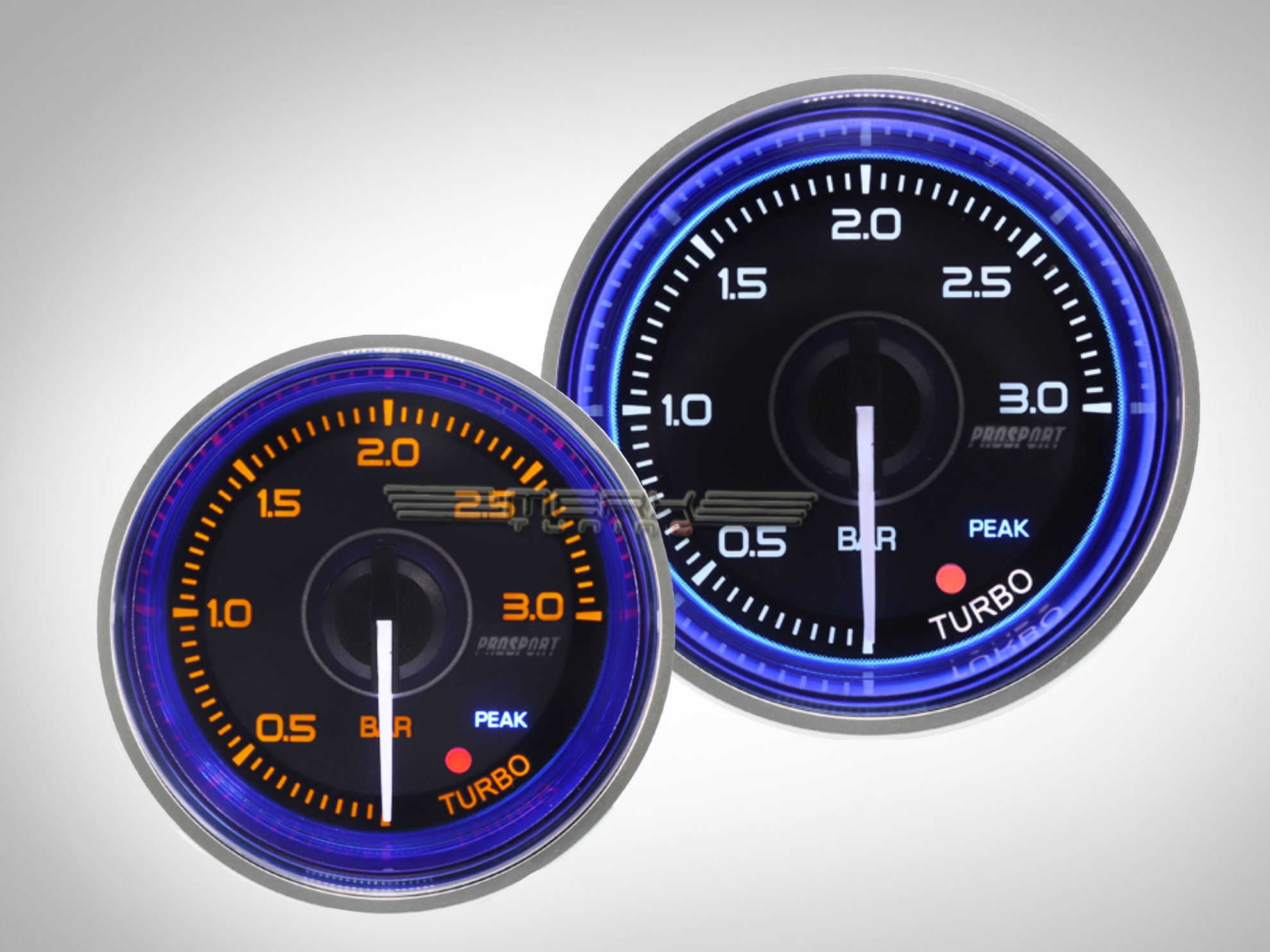 Ladedruckanzeige Racing Premium Serie Orange/ Weiss 52mm